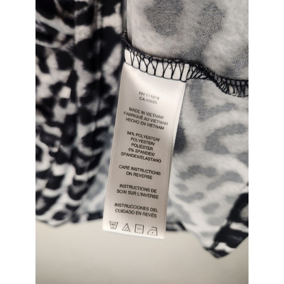 MICHAEL Michael Kors Leopard Draped sleeveless Black Gray Top Plus Size 1X - Picture 7 of 7